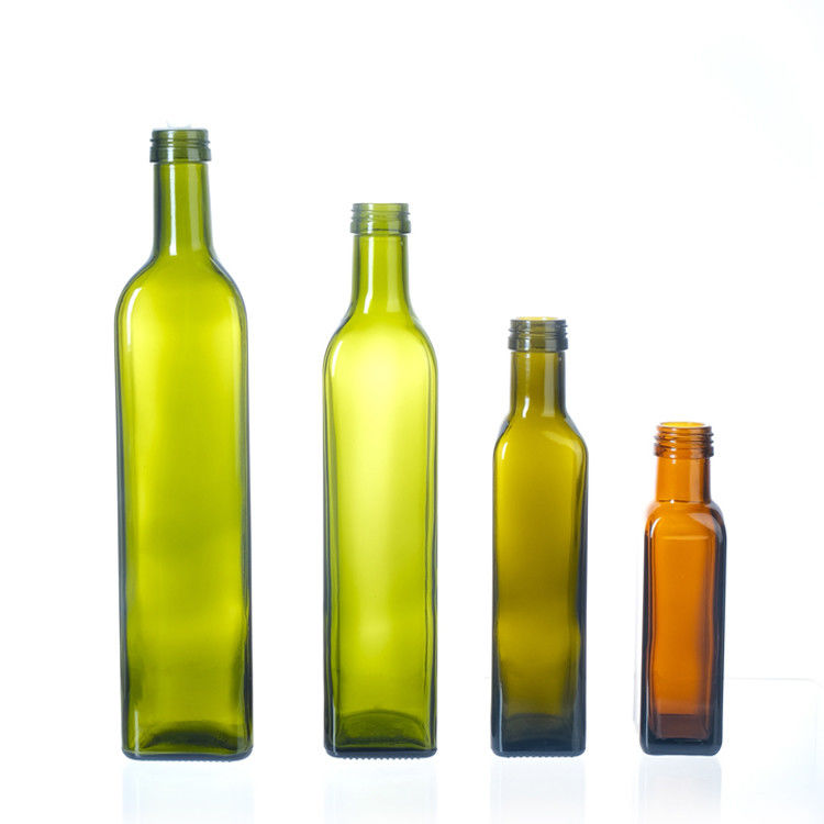 chai dầu ô liu rỗng với nắp 250ml 500ml 750ml 1l kính hình vuông rõ ràng chai dầu ô liu