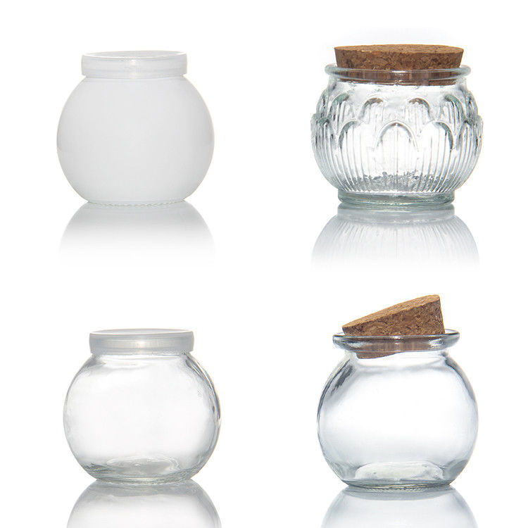 100 ml 200 ml Mini Round Clear Glass Milk Yogurt Pudding Jar Với nút gỗ