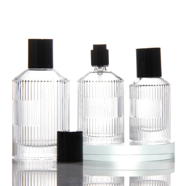 Thùng nước hoa trong suốt có trụ OEM 50Ml chai nước hoa thủy tinh với hộp quà bơm phun