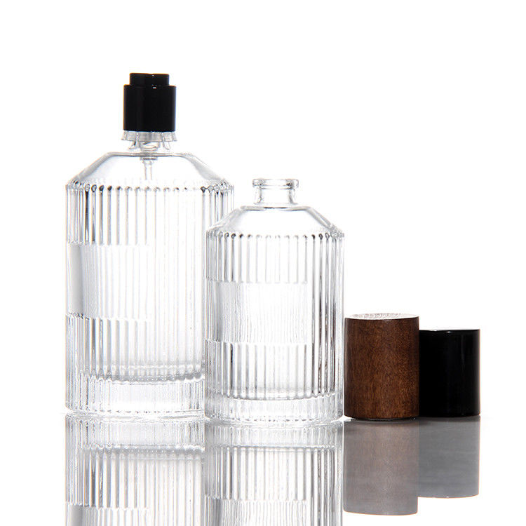Thùng nước hoa trong suốt có trụ OEM 50Ml chai nước hoa thủy tinh với hộp quà bơm phun
