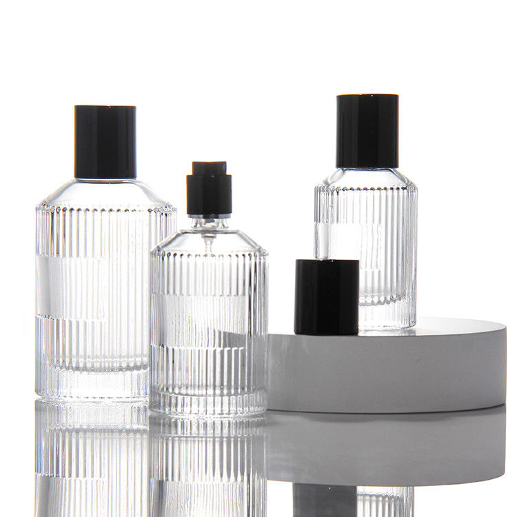 Thùng nước hoa trong suốt có trụ OEM 50Ml chai nước hoa thủy tinh với hộp quà bơm phun