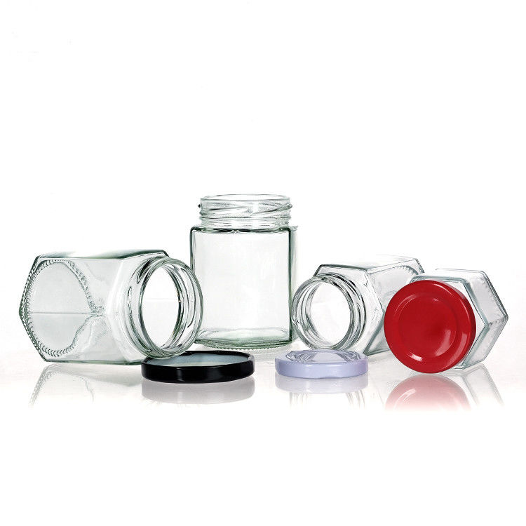 Thùng chứa chai rõ ràng với nắp Hexagon Glass