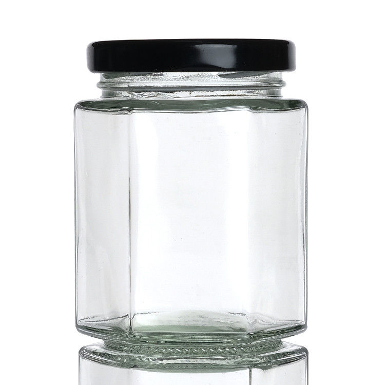 Thùng chứa chai rõ ràng với nắp Hexagon Glass