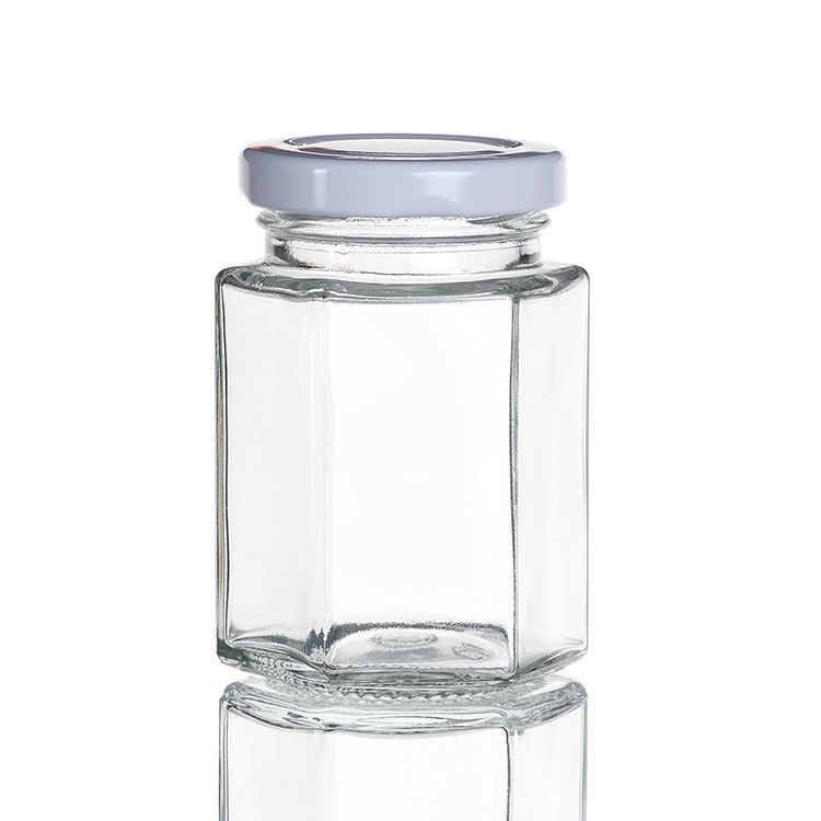 Thùng chứa chai rõ ràng với nắp Hexagon Glass
