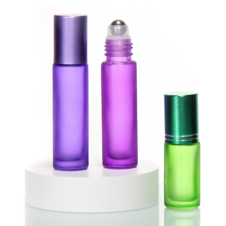 Custom 5Ml 10Ml 15Ml Glass Perfume Roll On Bottle Với Quả Quả Vòng Thép Không gỉ