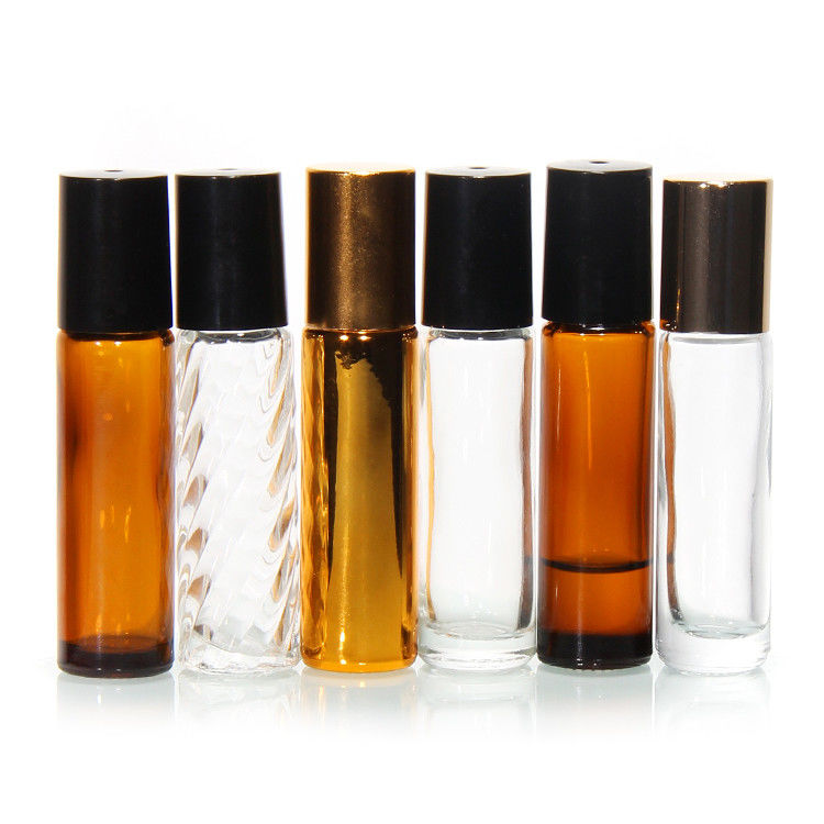 Custom 5Ml 10Ml 15Ml Glass Perfume Roll On Bottle Với Quả Quả Vòng Thép Không gỉ