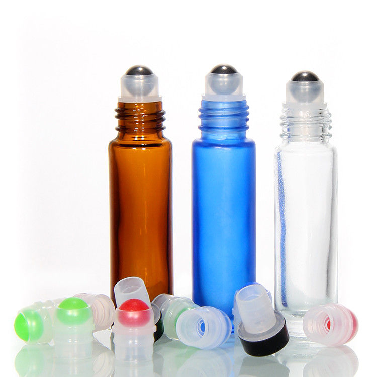 Các chai thủy tinh mới của dầu cần thiết Vàng bóng thép 10Ml Vàng chai Amber Roll trên chai nước hoa