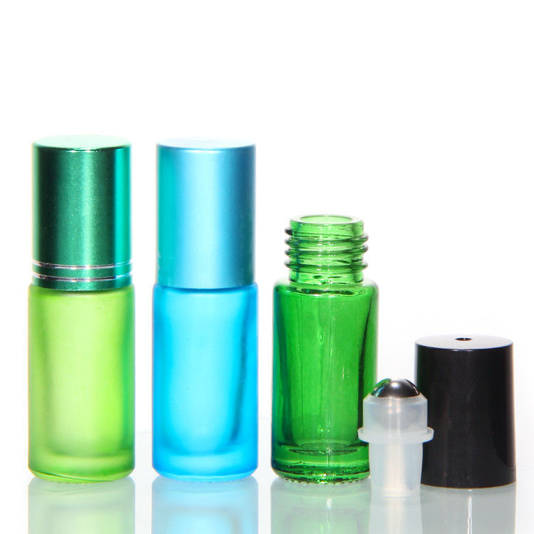 Các chai thủy tinh mới của dầu cần thiết Vàng bóng thép 10Ml Vàng chai Amber Roll trên chai nước hoa