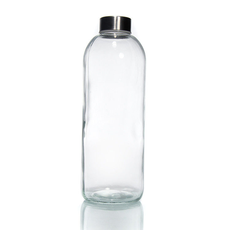 Ngoài trời 35ml 500ml vòng thể thao cao borosilicate chai thủy tinh nước với tay áo silicone