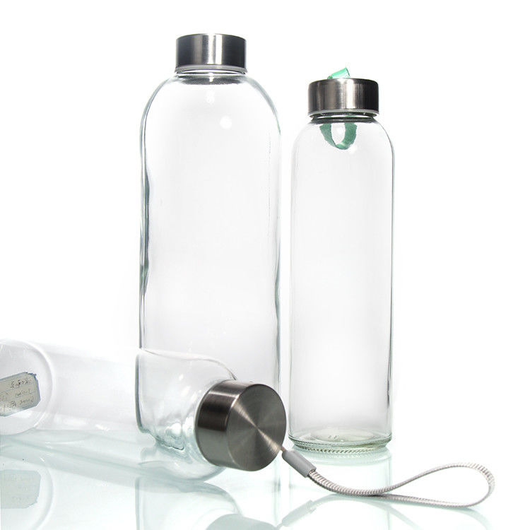 Thiết kế mới 350ml/500ml chai nước thủy tinh borosilicate cao với nắp thép không gỉ