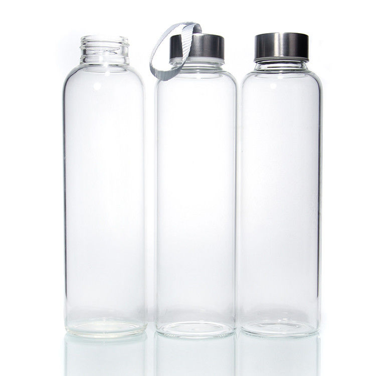 chai thủy tinh thân thiện với môi trường BPA miễn phí thép không gỉ nắp 500ml uống chai nước thủy tinh