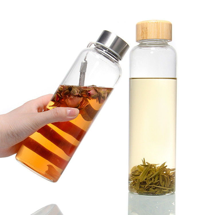 chai thủy tinh thân thiện với môi trường BPA miễn phí thép không gỉ nắp 500ml uống chai nước thủy tinh