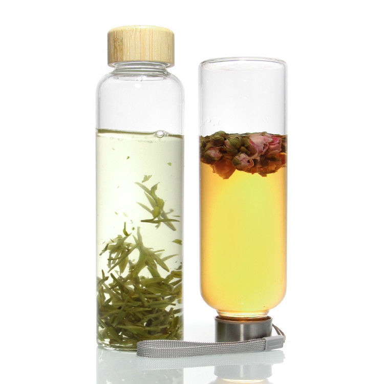 750ml New Eco-Friendly Custom Logo uống chai nước thủy tinh với túi tay áo vải