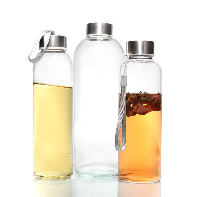 750ml New Eco-Friendly Custom Logo uống chai nước thủy tinh với túi tay áo vải