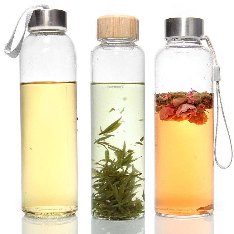 750ml New Eco-Friendly Custom Logo uống chai nước thủy tinh với túi tay áo vải