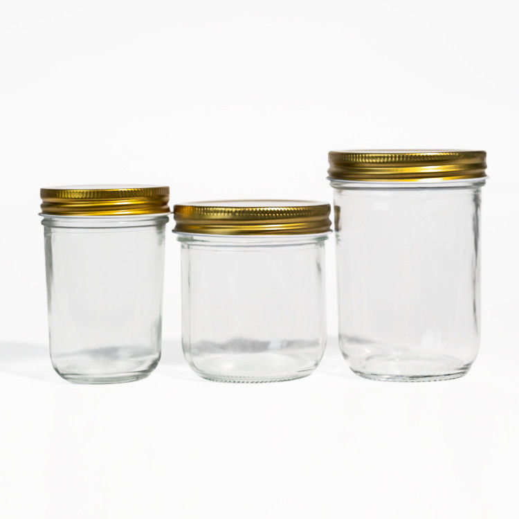 Tùy chỉnh 380ml 470ml 750ml 1000ml 16oz 24oz 32oz rộng miệng Mason Glass Jar với nắp trong khối lượng lớn