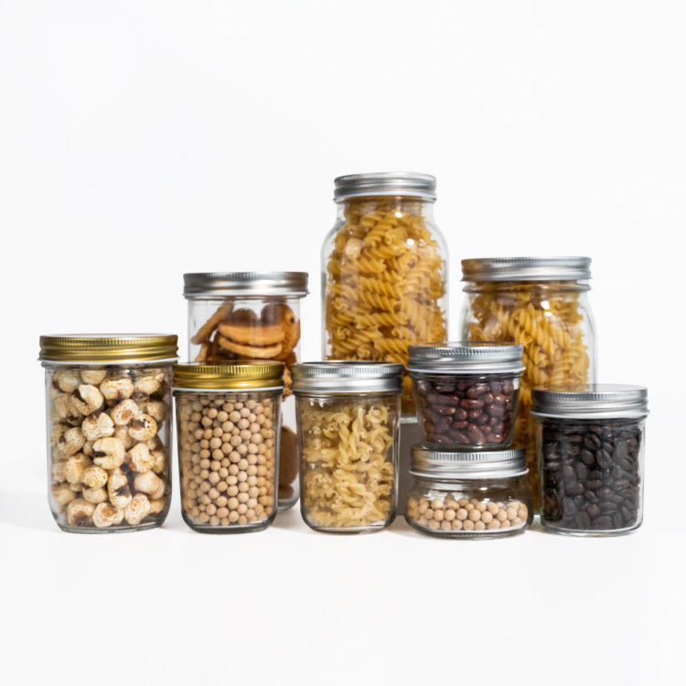 Tùy chỉnh 380ml 470ml 750ml 1000ml 16oz 24oz 32oz rộng miệng Mason Glass Jar với nắp trong khối lượng lớn