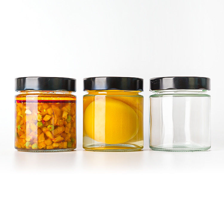 Bao bì thực phẩm 4oz 6oz 9oz 13oz 17oz chai kính rõ ràng nắp chai đầy đủ bộ Frosted Glass Jar với nắp kim loại